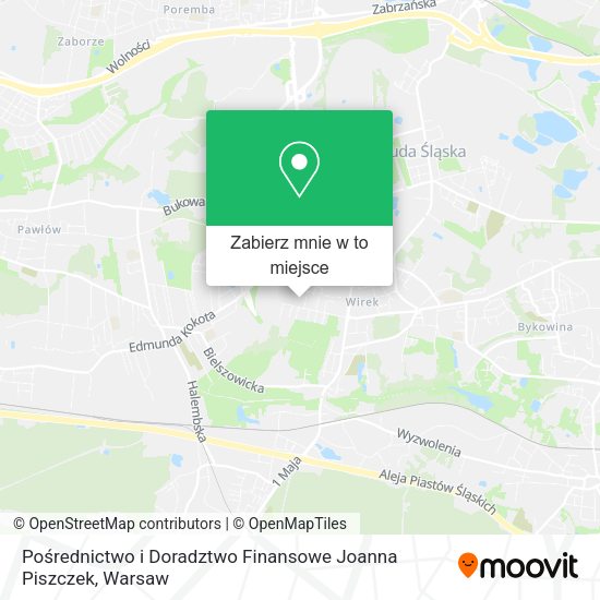 Mapa Pośrednictwo i Doradztwo Finansowe Joanna Piszczek