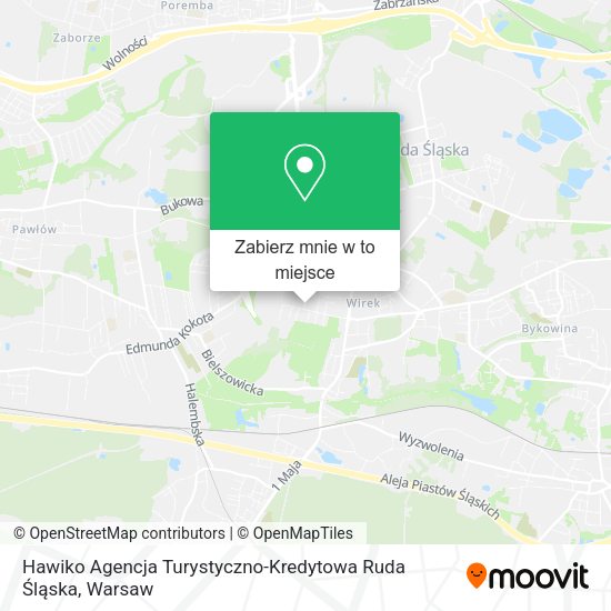 Mapa Hawiko Agencja Turystyczno-Kredytowa Ruda Śląska