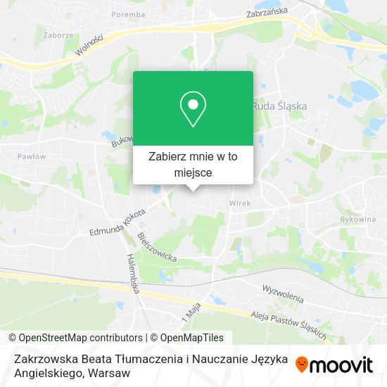 Mapa Zakrzowska Beata Tłumaczenia i Nauczanie Języka Angielskiego