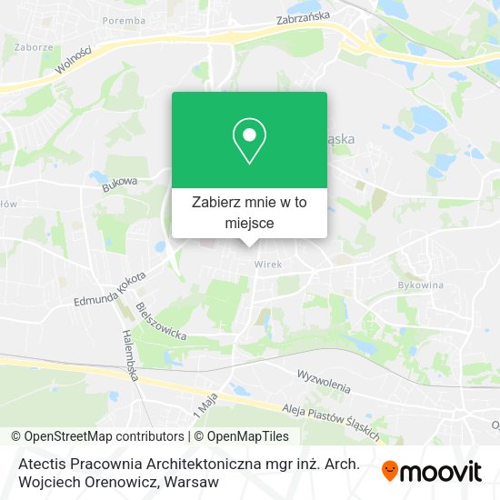 Mapa Atectis Pracownia Architektoniczna mgr inż. Arch. Wojciech Orenowicz