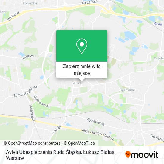 Mapa Aviva Ubezpieczenia Ruda Śląska, Łukasz Białas