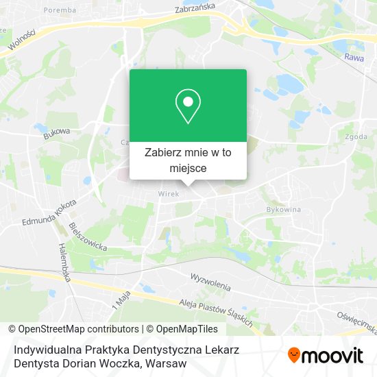 Mapa Indywidualna Praktyka Dentystyczna Lekarz Dentysta Dorian Woczka