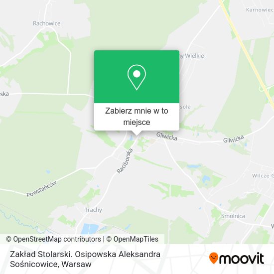 Mapa Zakład Stolarski. Osipowska Aleksandra Sośnicowice