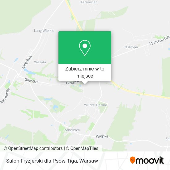 Mapa Salon Fryzjerski dla Psów Tiga