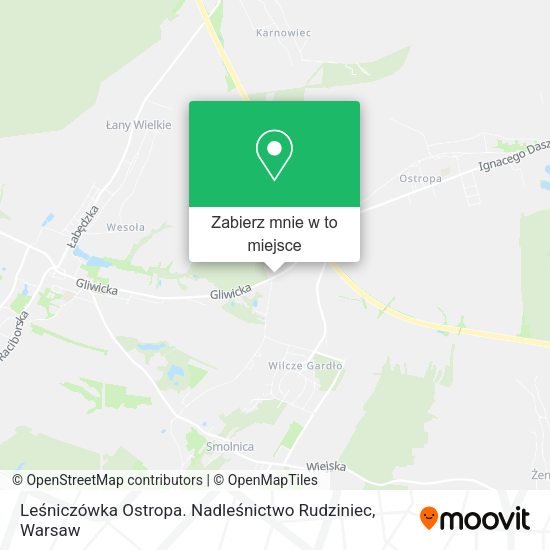 Mapa Leśniczówka Ostropa. Nadleśnictwo Rudziniec