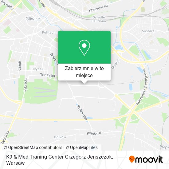 Mapa K9 & Med Traning Center Grzegorz Jenszczok