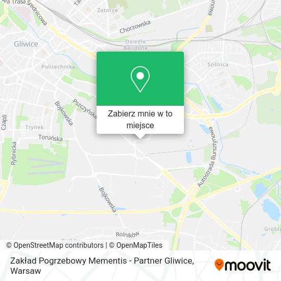 Mapa Zakład Pogrzebowy Mementis - Partner Gliwice