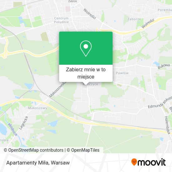 Mapa Apartamenty Miła