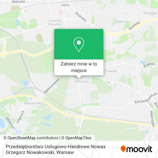 Mapa Przedsiębiorstwo Usługowo-Handlowe Nowax Grzegorz Nowakowski