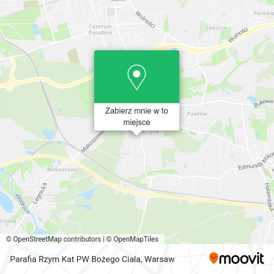 Mapa Parafia Rzym Kat PW Bożego Ciala