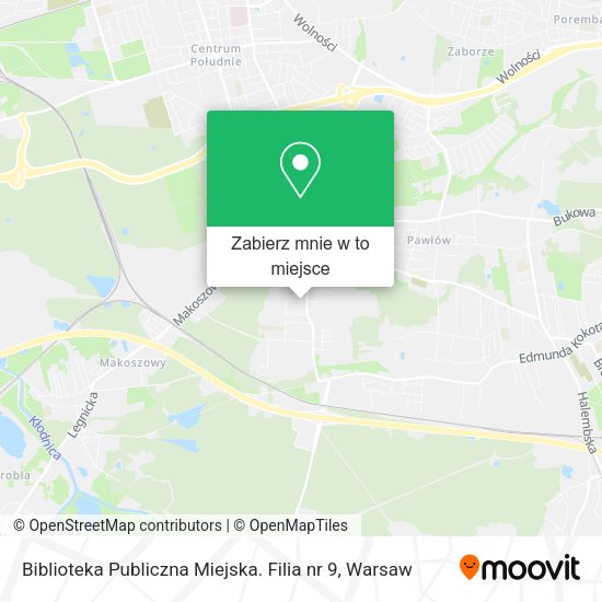 Mapa Biblioteka Publiczna Miejska. Filia nr 9