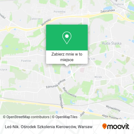 Mapa Leś-Nik. Ośrodek Szkolenia Kierowców