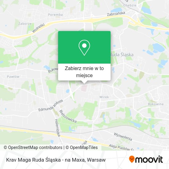 Mapa Krav Maga Ruda Śląska - na Maxa