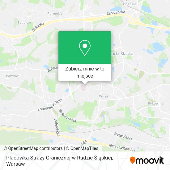 Mapa Placówka Straży Granicznej w Rudzie Śląskiej