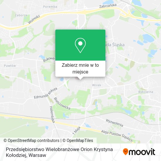 Mapa Przedsiębiorstwo Wielobranżowe Orion Krystyna Kołodziej