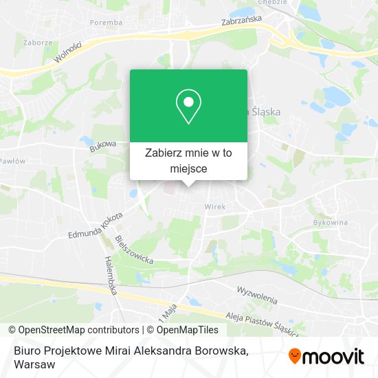 Mapa Biuro Projektowe Mirai Aleksandra Borowska