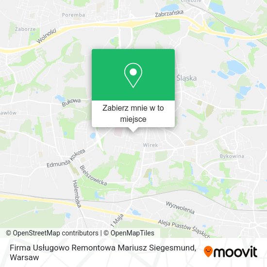 Mapa Firma Usługowo Remontowa Mariusz Siegesmund