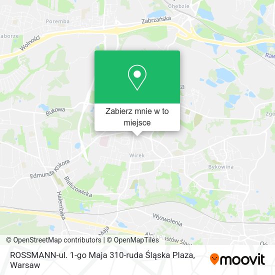 Mapa ROSSMANN-ul. 1-go Maja 310-ruda Śląska Plaza