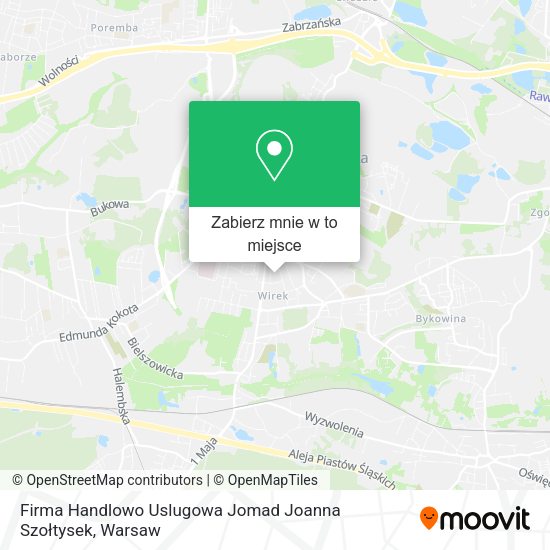 Mapa Firma Handlowo Uslugowa Jomad Joanna Szołtysek