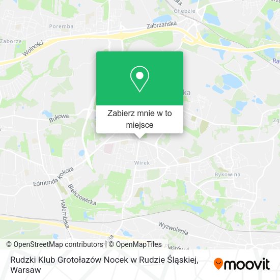 Mapa Rudzki Klub Grotołazów Nocek w Rudzie Śląskiej