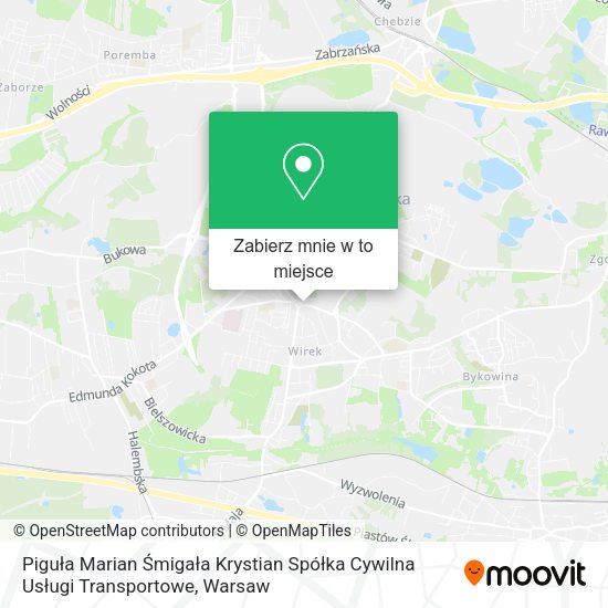 Mapa Piguła Marian Śmigała Krystian Spółka Cywilna Usługi Transportowe