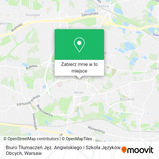 Mapa Biuro Tłumaczeń Jęz. Angielskiego i Szkoła Języków Obcych