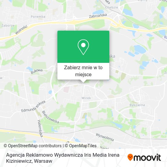 Mapa Agencja Reklamowo Wydawnicza Iris Media Irena Kiziniewicz