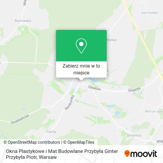 Mapa Okna Plastykowe i Mat Budowlane Przybyła Ginter Przybyła Piotr