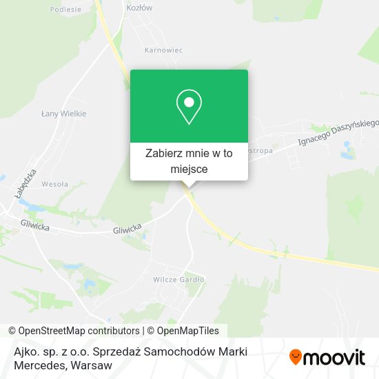 Mapa Ajko. sp. z o.o. Sprzedaż Samochodów Marki Mercedes