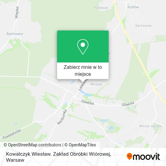 Mapa Kowalczyk Wiesław. Zakład Obróbki Wiórowej