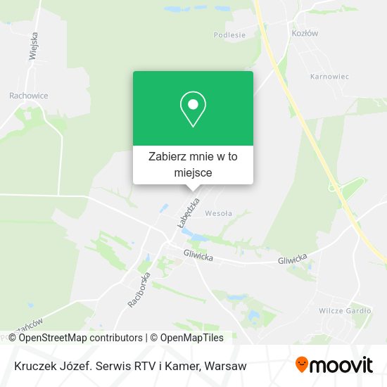 Mapa Kruczek Józef. Serwis RTV i Kamer