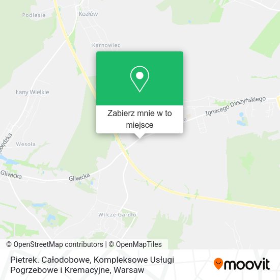 Mapa Pietrek. Całodobowe, Kompleksowe Usługi Pogrzebowe i Kremacyjne