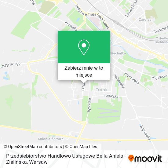 Mapa Przedsiebiorstwo Handlowo Usługowe Bella Aniela Zielińska