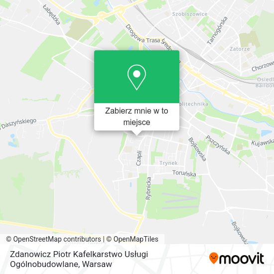 Mapa Zdanowicz Piotr Kafelkarstwo Usługi Ogólnobudowlane