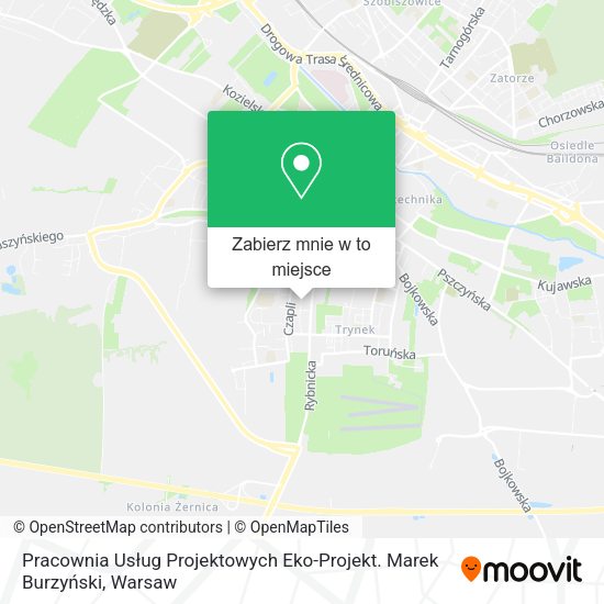 Mapa Pracownia Usług Projektowych Eko-Projekt. Marek Burzyński