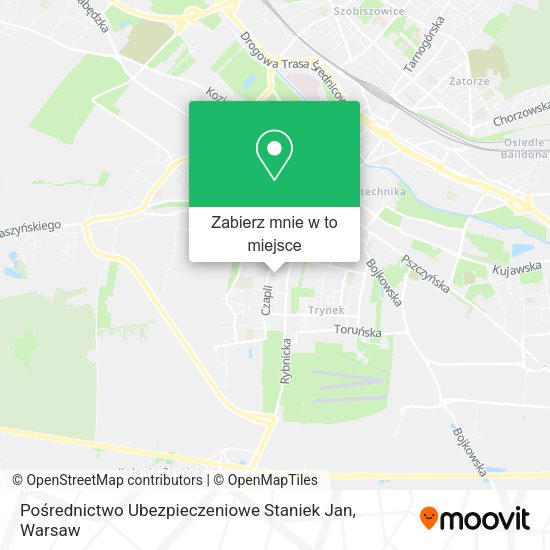 Mapa Pośrednictwo Ubezpieczeniowe Staniek Jan