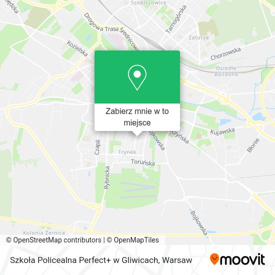 Mapa Szkoła Policealna Perfect+ w Gliwicach