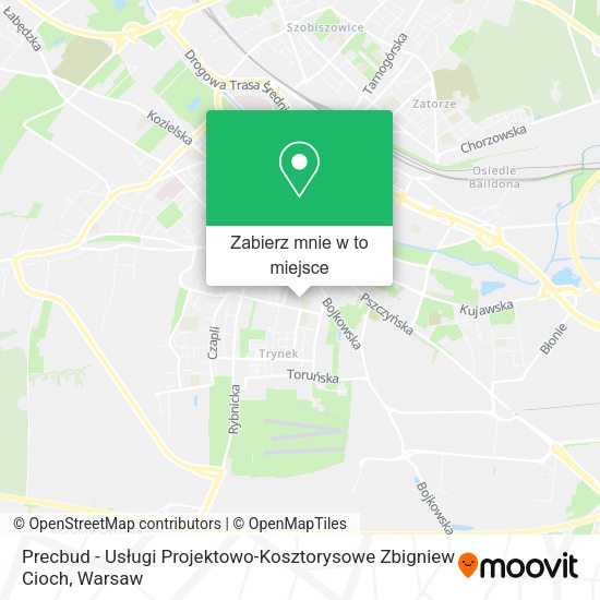 Mapa Precbud - Usługi Projektowo-Kosztorysowe Zbigniew Cioch