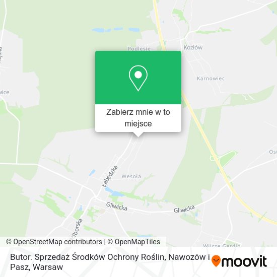 Mapa Butor. Sprzedaż Środków Ochrony Roślin, Nawozów i Pasz