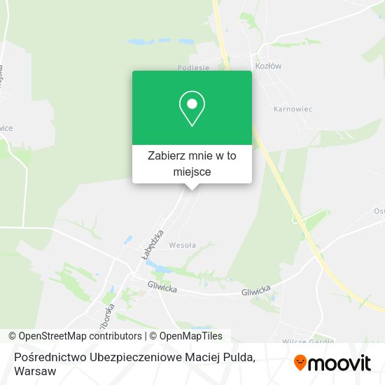 Mapa Pośrednictwo Ubezpieczeniowe Maciej Pulda