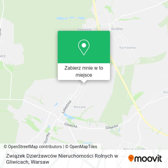 Mapa Związek Dzierżawców Nieruchomości Rolnych w Gliwicach