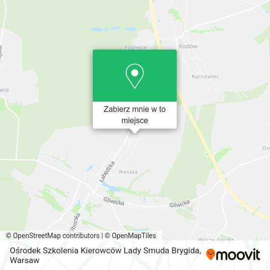 Mapa Ośrodek Szkolenia Kierowców Lady Smuda Brygida