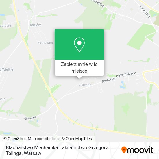 Mapa Blacharstwo Mechanika Lakiernictwo Grzegorz Telinga