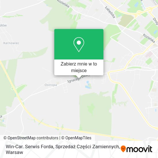 Mapa Win-Car. Serwis Forda, Sprzedaż Części Zamiennych