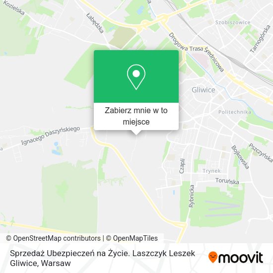 Mapa Sprzedaż Ubezpieczeń na Życie. Laszczyk Leszek Gliwice