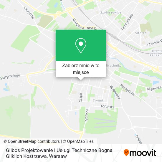 Mapa Glibos Projektowanie i Usługi Techniczne Bogna Gliklich Kostrzewa