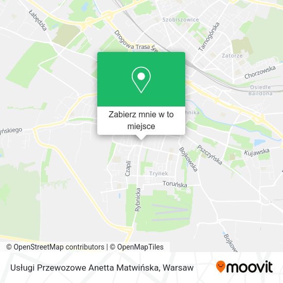 Mapa Usługi Przewozowe Anetta Matwińska