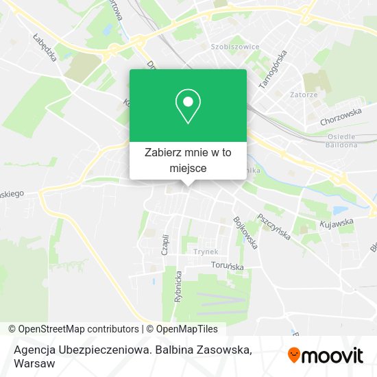 Mapa Agencja Ubezpieczeniowa. Balbina Zasowska