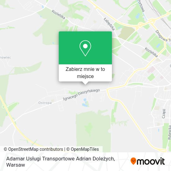 Mapa Adamar Usługi Transportowe Adrian Doleżych