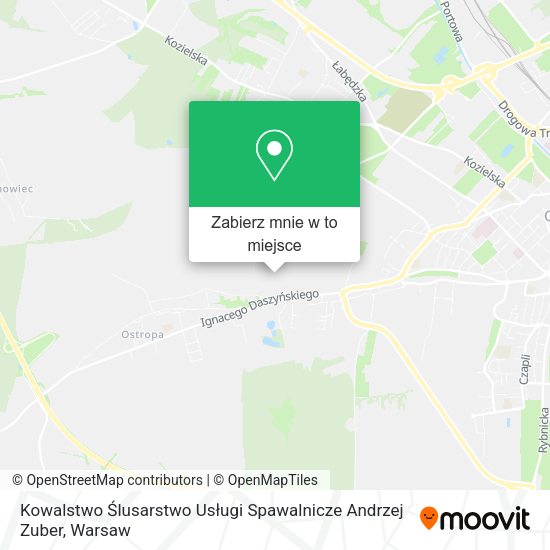 Mapa Kowalstwo Ślusarstwo Usługi Spawalnicze Andrzej Zuber